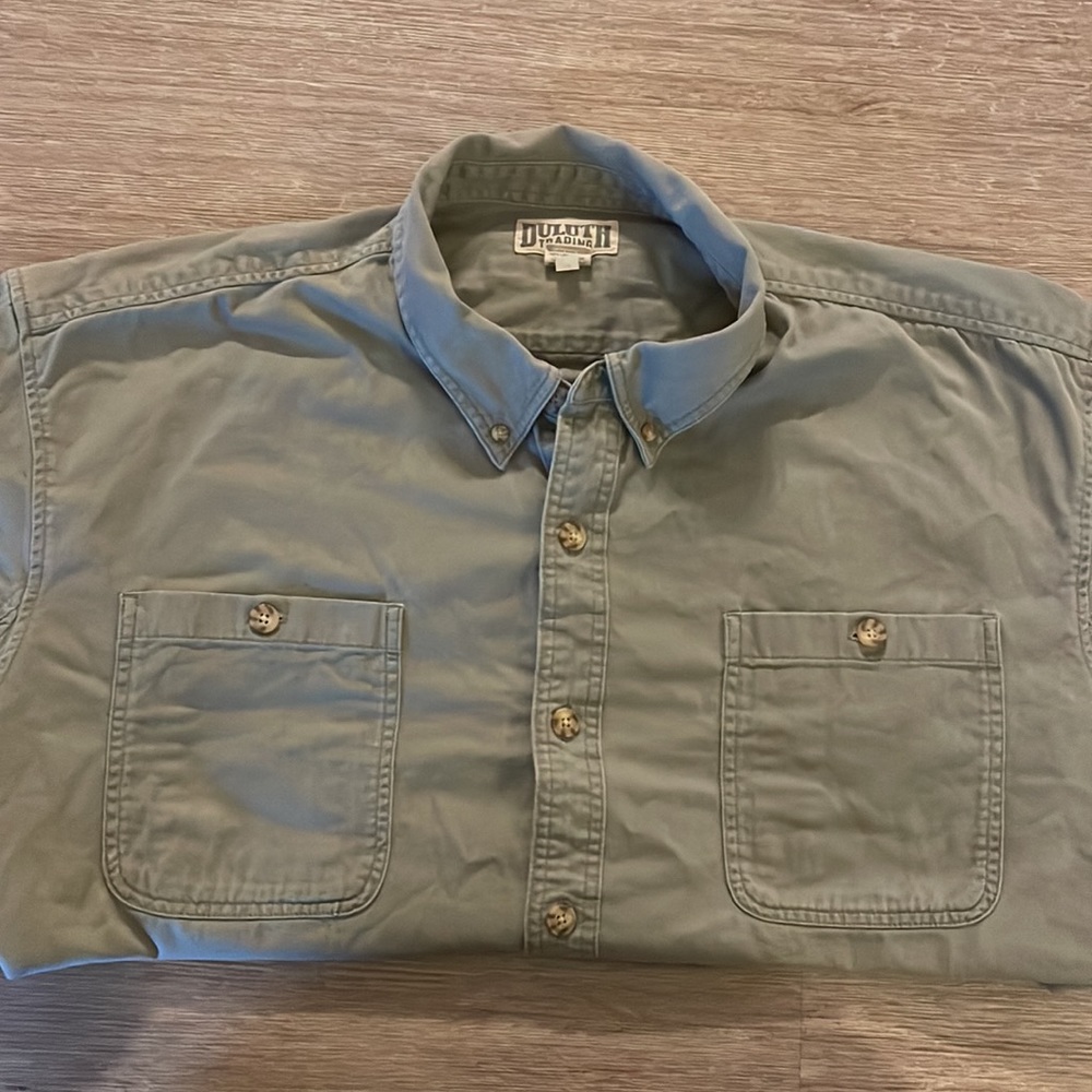 Duluth Trading Company Mens Durable Short Sleeve Button Down Shirt Size 3XL